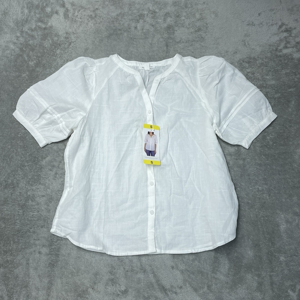 Beachlunchlounge Women's S Blouse White Cotton a2287 - Picture 2 of 8